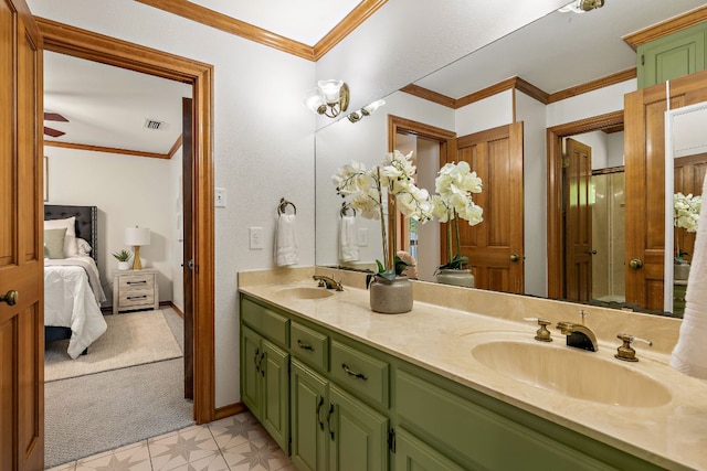 3 Hillview Dr, Round Rock, TX 78664 - ensuite bathroom with double vanity and crown molding