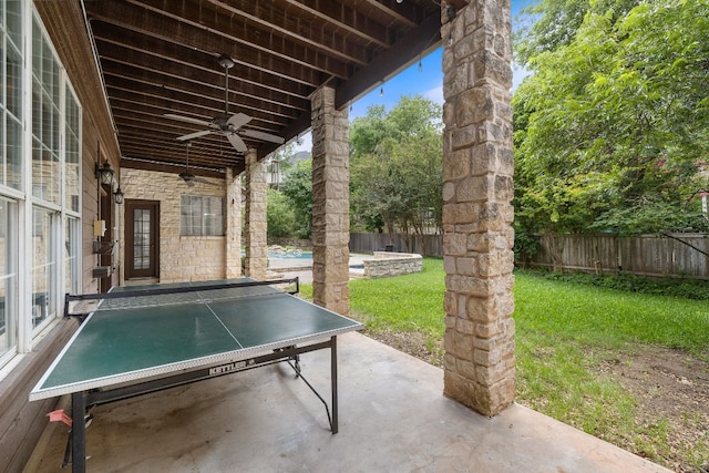 3 Hillview Dr, Round Rock, TX 78664 - view of patio / terrace featuring ceiling fan