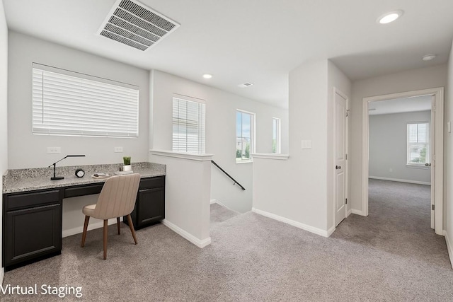 202 Delaware Mountains Ter, Dripping Springs, TX 78620 - office featuring light colored carpet, baseboards, and recessed lighting