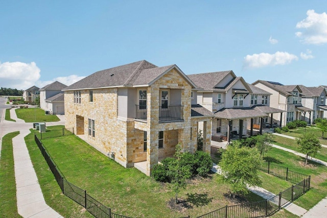 202 Delaware Mountains Ter, Dripping Springs, TX 78620 - exterior space featuring stone siding and a residential view