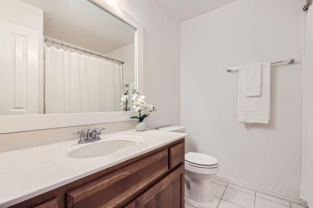 4508 Three Arrows Ct, Cedar Park, TX 78613 - bathroom with vanity, tile patterned floors, and toilet