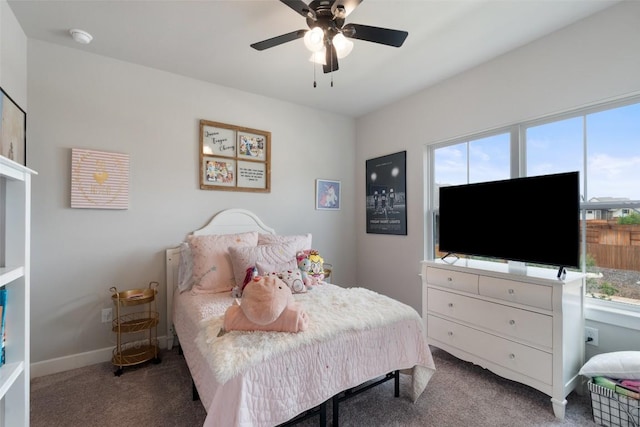 17804 Hattie Trce, Austin, TX 78738 - bedroom featuring carpet flooring, ceiling fan, and baseboards