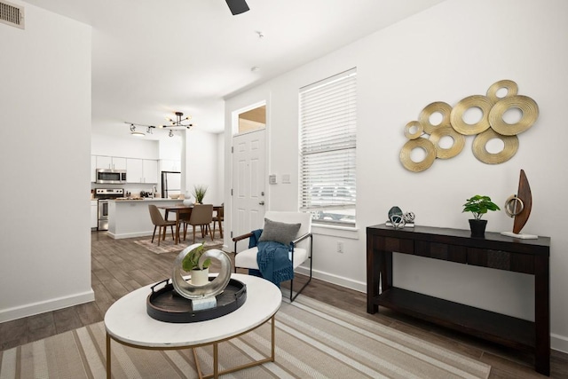 1201 Grove Blvd Unit 1103, Austin, TX 78741 - living area with wood finished floors and baseboards