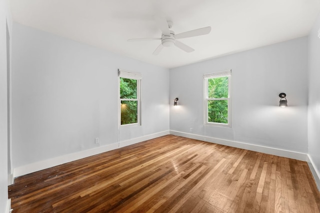 1904 S 6th St, Austin, TX 78704 - unfurnished room with hardwood / wood-style floors, plenty of natural light, and ceiling fan