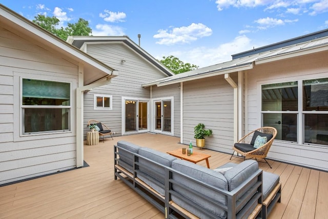 1002 Payne Ave, Austin, TX 78757 - wooden deck featuring an outdoor hangout area