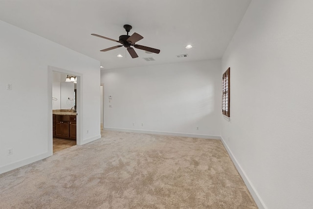 1036 Liberty Park Dr Unit 3, Austin, TX 78746 - unfurnished room with a ceiling fan, light carpet, and recessed lighting