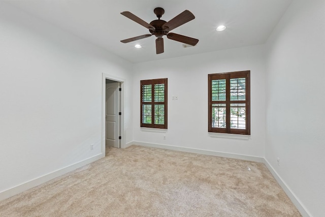 1036 Liberty Park Dr Unit 3, Austin, TX 78746 - unfurnished room with light colored carpet, recessed lighting, and ceiling fan