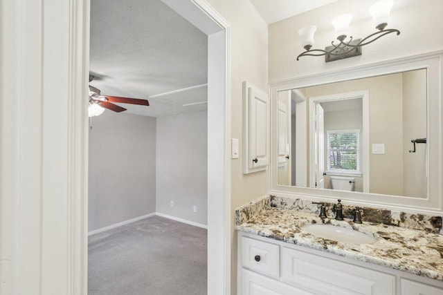 6611 Haughton Dr, Spring, TX 77389 - bathroom with vanity and a ceiling fan