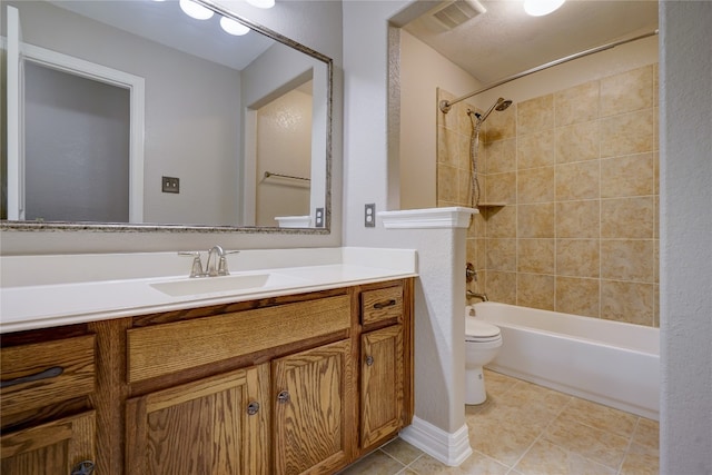 3107 Magnolia Mnr, New Braunfels, TX 78130 - full bath with toilet, vanity, washtub / shower combination, and tile patterned floors