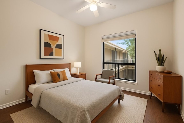 3840 Far W Blvd Unit 213, Austin, TX 78731 - bedroom featuring wood finished floors and ceiling fan