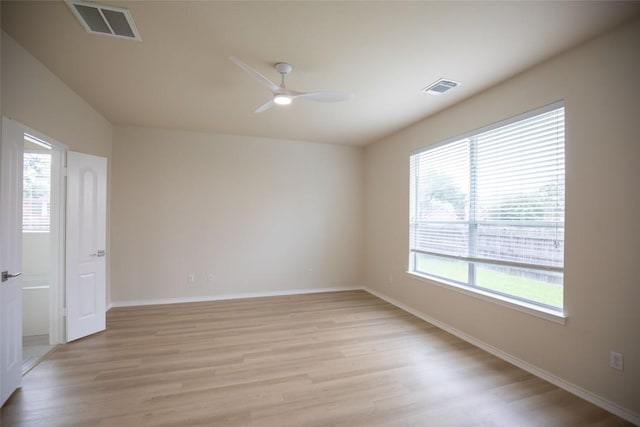 2308 Lou John St, Austin, TX 78727 - spare room featuring a ceiling fan, light wood-type flooring, and baseboards