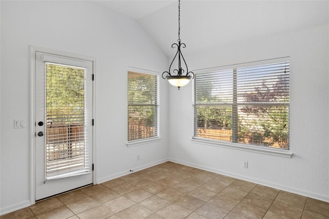 250 Maeves Way, Austin, TX 78737 - unfurnished dining area with healthy amount of natural light and vaulted ceiling
