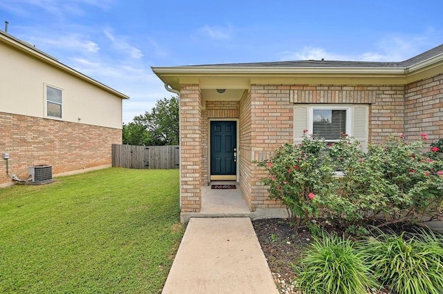808 N Creek Blvd, Leander, TX 78641 - property entrance with brick siding and central AC unit
