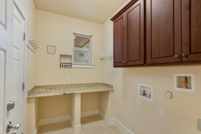 10908 Railway Ln Unit 76, Austin, TX 78717 - laundry room with cabinet space, baseboards, hookup for a washing machine, an office area, and gas dryer hookup