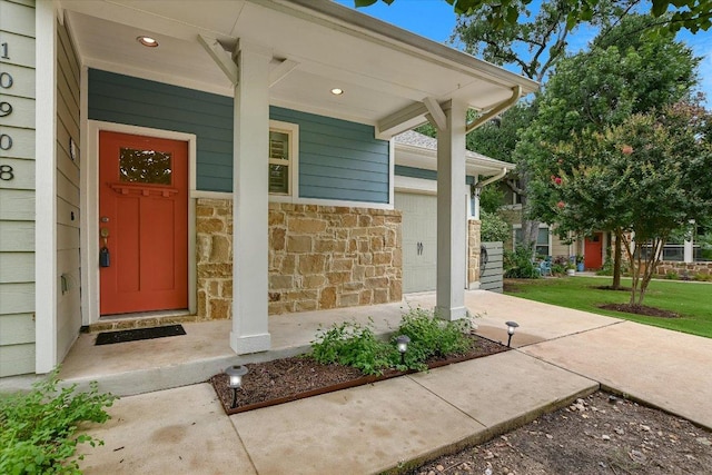 10908 Railway Ln Unit 76, Austin, TX 78717 - entrance to property with stone siding and covered porch