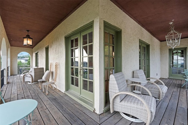6203 Ledge Mountain Dr, Austin, TX 78731 - wooden terrace with french doors