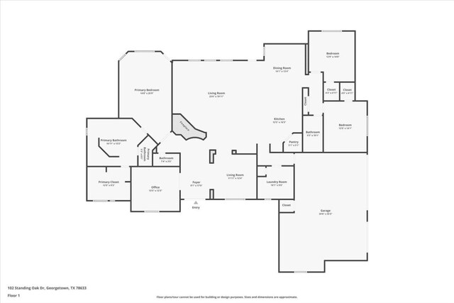 102 Standing Oak Dr, Georgetown, TX 78633 - view of floor plan / room layout