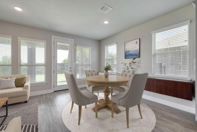 3241 Aurelia Ln, Round Rock, TX 78665 - dining space featuring wood finished floors and recessed lighting