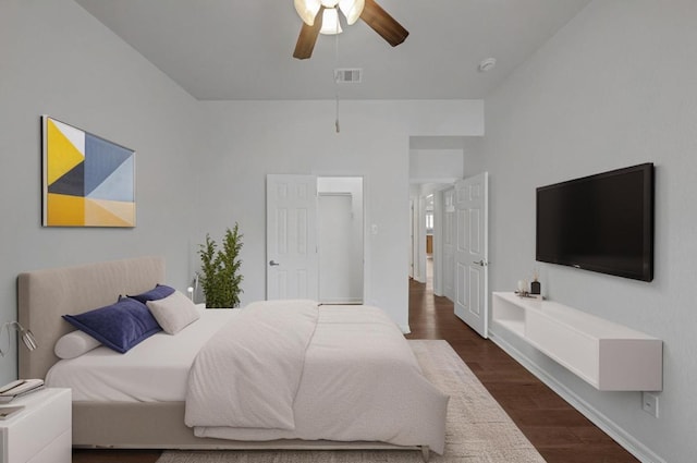 20700 Windmill Ridge St, Pflugerville, TX 78660 - bedroom featuring wood finished floors and ceiling fan