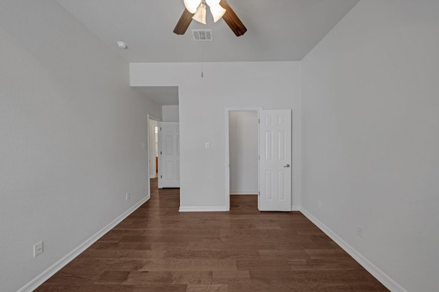 20700 Windmill Ridge St, Pflugerville, TX 78660 - empty room featuring ceiling fan and dark wood-style floors