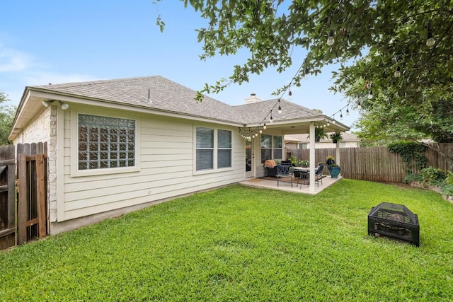 11208 Persimmon Gap Dr, Austin, TX 78717 - back of property with a patio area and a chimney