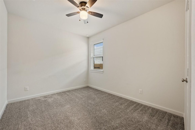 605 Bridle Creek Dr, Georgetown, TX 78626 - spare room with carpet, baseboards, and ceiling fan
