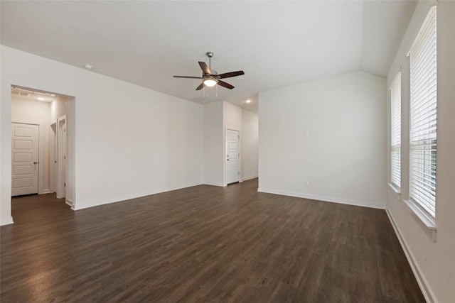 605 Bridle Creek Dr, Georgetown, TX 78626 - empty room featuring dark wood-type flooring, a ceiling fan, and baseboards