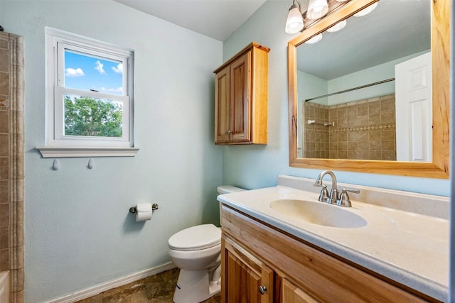 17121 Bishopsgate Dr, Pflugerville, TX 78660 - bathroom with vanity, toilet, and baseboards