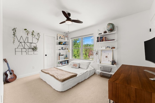 11542 Gun Fight Ln, Austin, TX 78748 - bedroom featuring carpet floors, a ceiling fan, and baseboards