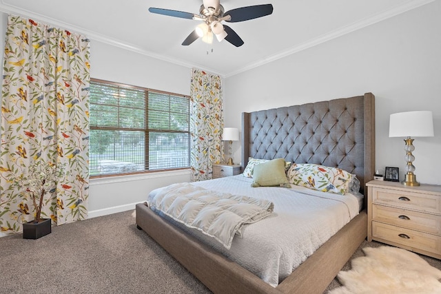6801 Beckett Rd Unit 119L, Austin, TX 78749 - carpeted bedroom featuring ornamental molding and a ceiling fan