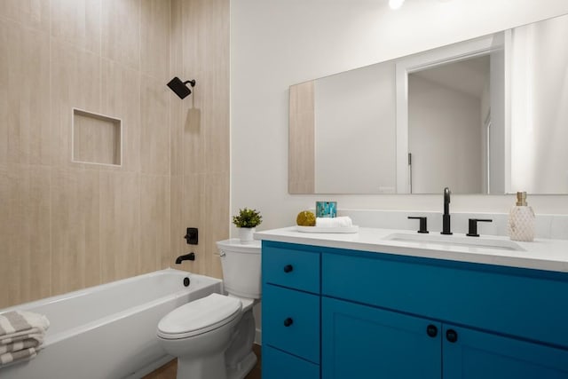 517 Tillery St Unit 3, Austin, TX 78702 - bathroom with vanity, toilet, and bathtub / shower combination