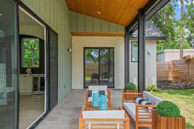 517 Tillery St Unit 3, Austin, TX 78702 - view of patio with beverage cooler and an outdoor hangout area