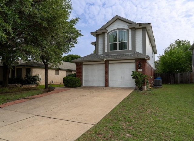 1818 W Pflugerville Pkwy, Round Rock, TX 78664 - traditional-style home featuring brick siding, an attached garage, and driveway