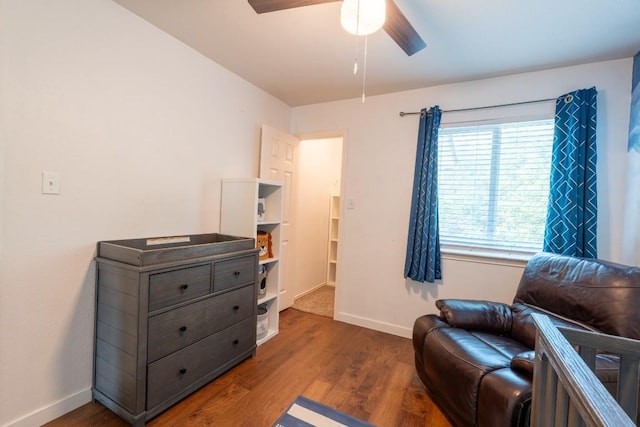 1818 W Pflugerville Pkwy, Round Rock, TX 78664 - sitting room featuring wood finished floors and a ceiling fan