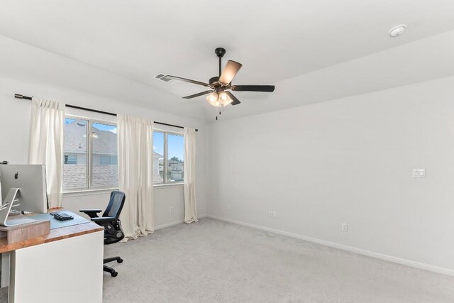 6010 Principale Dr, Pflugerville, TX 78660 - office with ceiling fan, light colored carpet, and baseboards