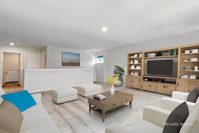 112 Black Alder St, Georgetown, TX 78626 - living area with recessed lighting and light colored carpet