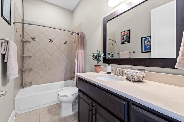 1017 Sue Ann Rose Dr, Austin, TX 78717 - bathroom featuring vanity, shower / tub combo, and tile patterned flooring