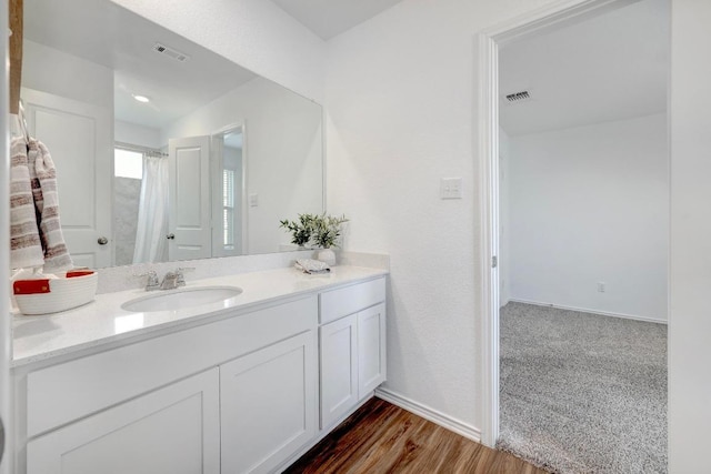 3109 Windy Vane Dr, Pflugerville, TX 78660 - full bath with vanity, wood finished floors, and baseboards