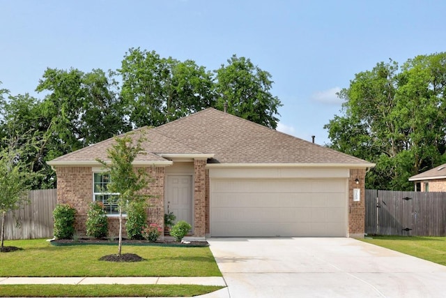 3109 Windy Vane Dr, Pflugerville, TX 78660 - ranch-style house featuring an attached garage, brick siding, driveway, and roof with shingles