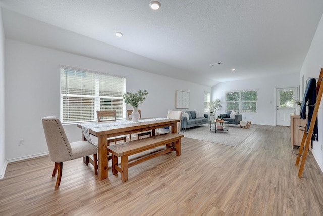 3109 Windy Vane Dr, Pflugerville, TX 78660 - dining area with light wood-type flooring, baseboards, and recessed lighting