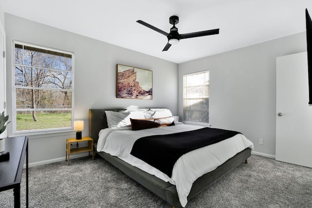 1205 Arthur Stiles Rd, Austin, TX 78721 - carpeted bedroom featuring ceiling fan and baseboards