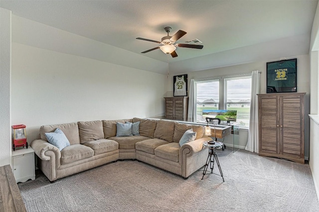 20517 Kangal Ct, Pflugerville, TX 78660 - living room featuring a ceiling fan and light carpet