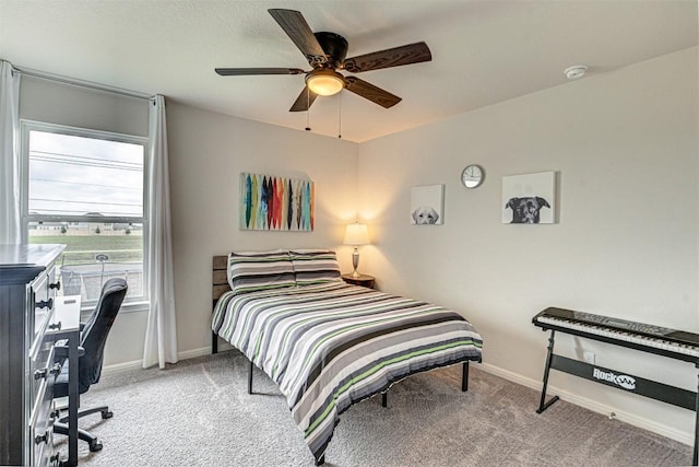 20517 Kangal Ct, Pflugerville, TX 78660 - carpeted bedroom featuring baseboards and ceiling fan