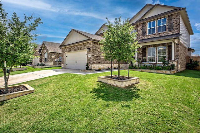 20517 Kangal Ct, Pflugerville, TX 78660 - craftsman-style home featuring brick siding, concrete driveway, and a front yard