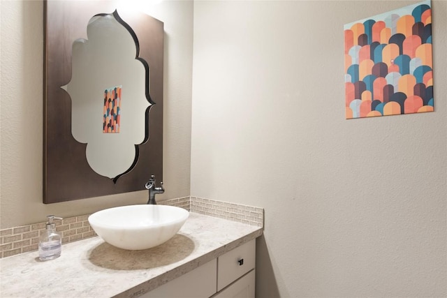 5400 Alonso Dr, Austin, TX 78738 - bathroom with backsplash and vanity