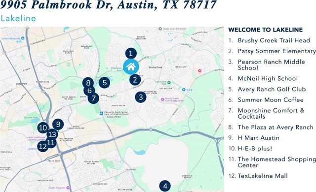 9905 Palmbrook Dr, Austin, TX 78717 - map / location