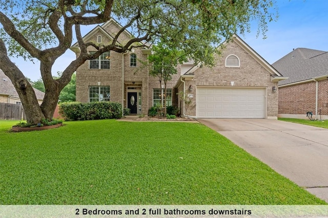 9905 Palmbrook Dr, Austin, TX 78717 - traditional-style house featuring concrete driveway, a garage, and brick siding