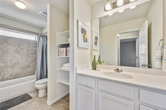 10612 Harwood Overlook Cv, Austin, TX 78747 - bathroom with vanity, shower / bath combo with shower curtain, and tile patterned floors
