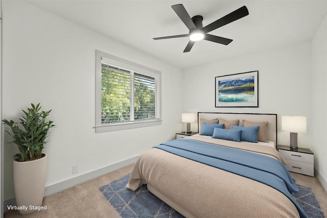 500 Arbor Ln, Austin, TX 78745 - bedroom featuring carpet flooring, baseboards, and ceiling fan