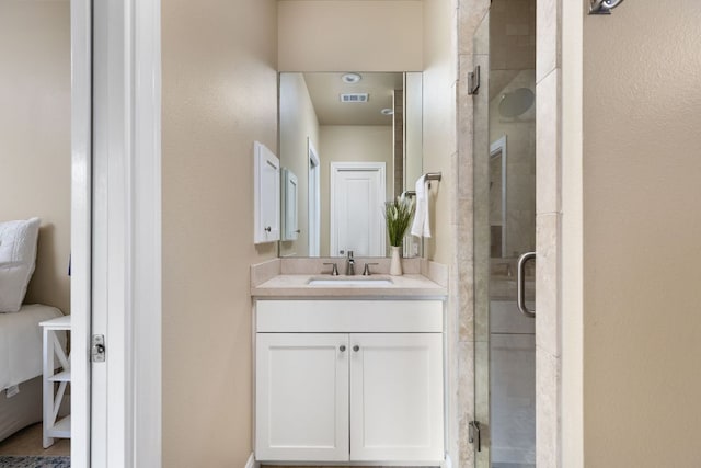 137 Lone Cypress Cv, Driftwood, TX 78619 - bathroom with vanity and a shower stall